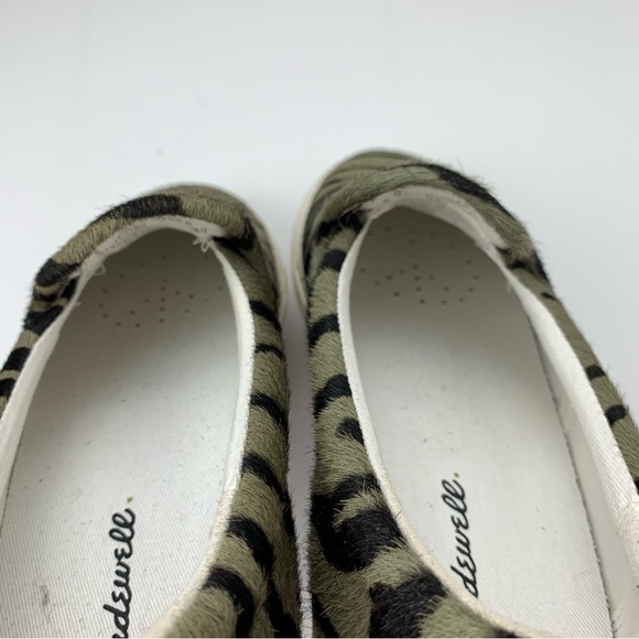 Madewell Sidewalk Slip On Sneakers in Zebra Calf Hair green black - Picture 11 of 12